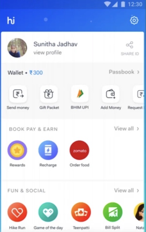 Mini apps inside Hike Messenger